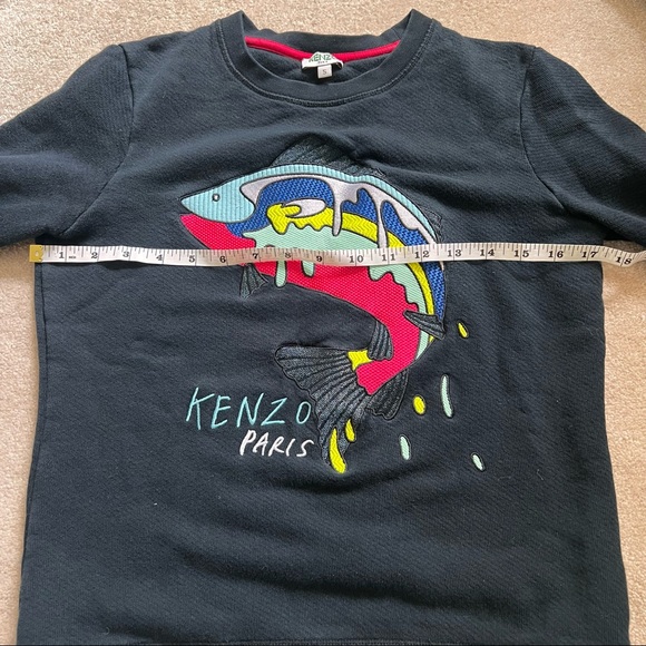 KENZO Black Crew Neck Fish Sweatshirt S - Picture 8 of 9